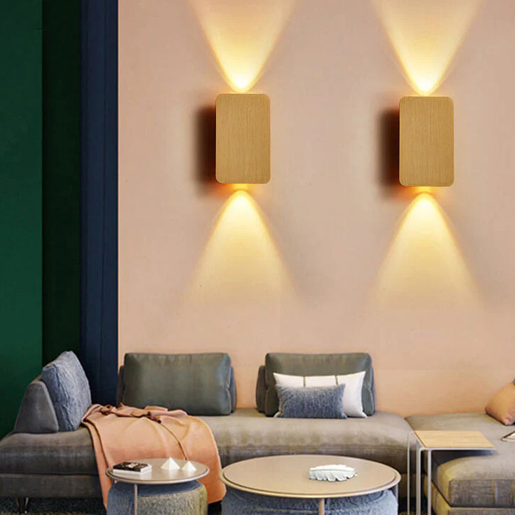 Nordische minimalistische Glas rechteckige LED Wandleuchte 2-flammig