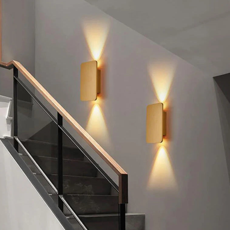 Nordic Minimalist Glass Rectangular LED Wall Sconce Light 2-light