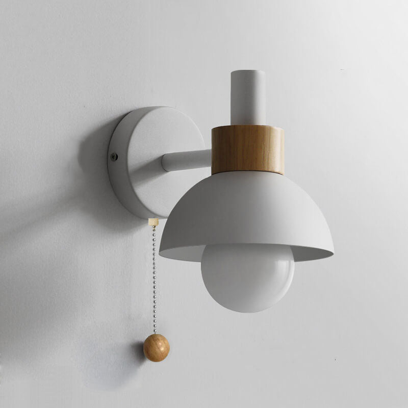 Applique da parete con globo in legno e metallo nordico LED 1 luce