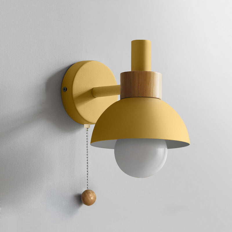 Applique da parete con globo in legno e metallo nordico LED 1 luce