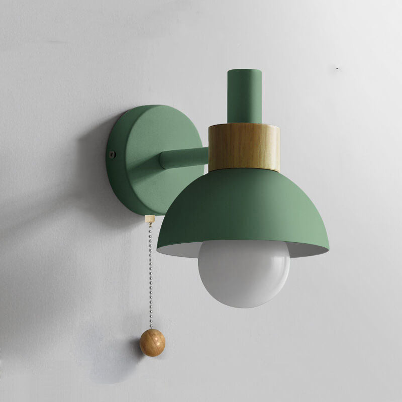 Applique da parete con globo in legno e metallo nordico LED 1 luce