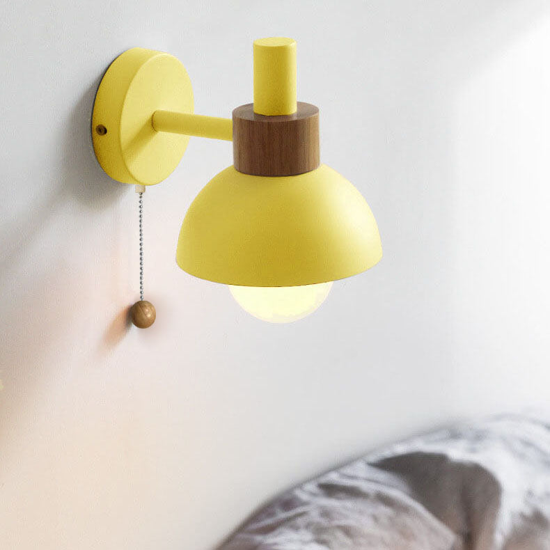 Applique da parete con globo in legno e metallo nordico LED 1 luce