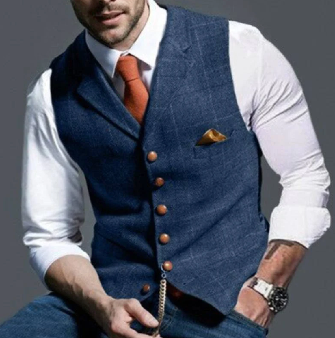 Chaleco vintage para hombre – Estilo clásico con toque elegante