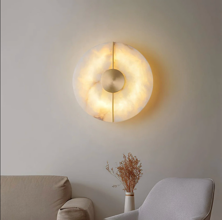 Moderner nordischer Marmor runder Wandleuchter LED 1-Flammig