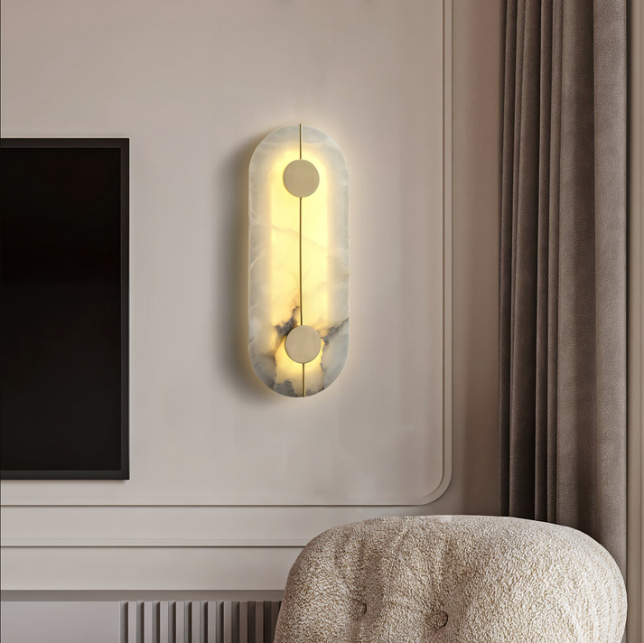 Moderner nordischer Marmor runder Wandleuchter LED 1-Flammig