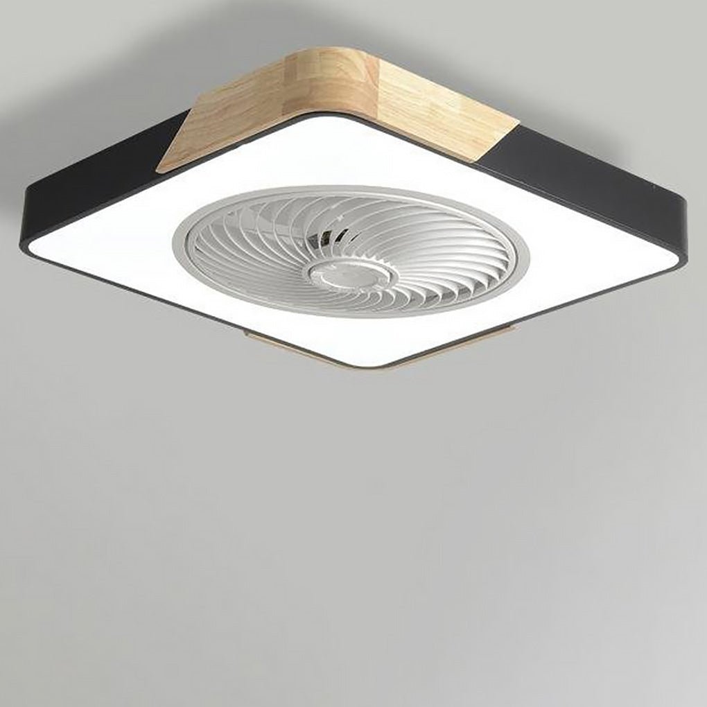 Modern Wood LED Ceiling Light with Fan 1-Light