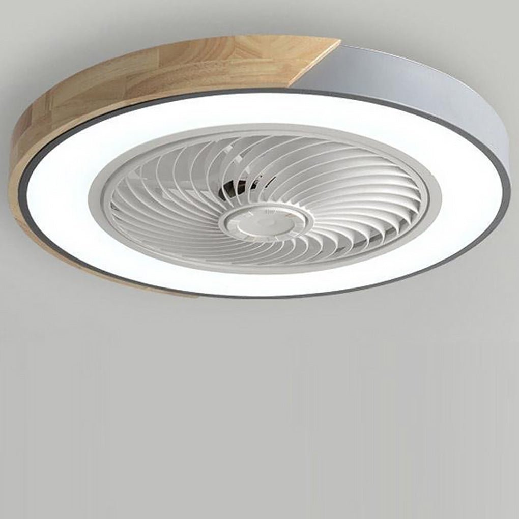 Modern Wood LED Ceiling Light with Fan 1-Light
