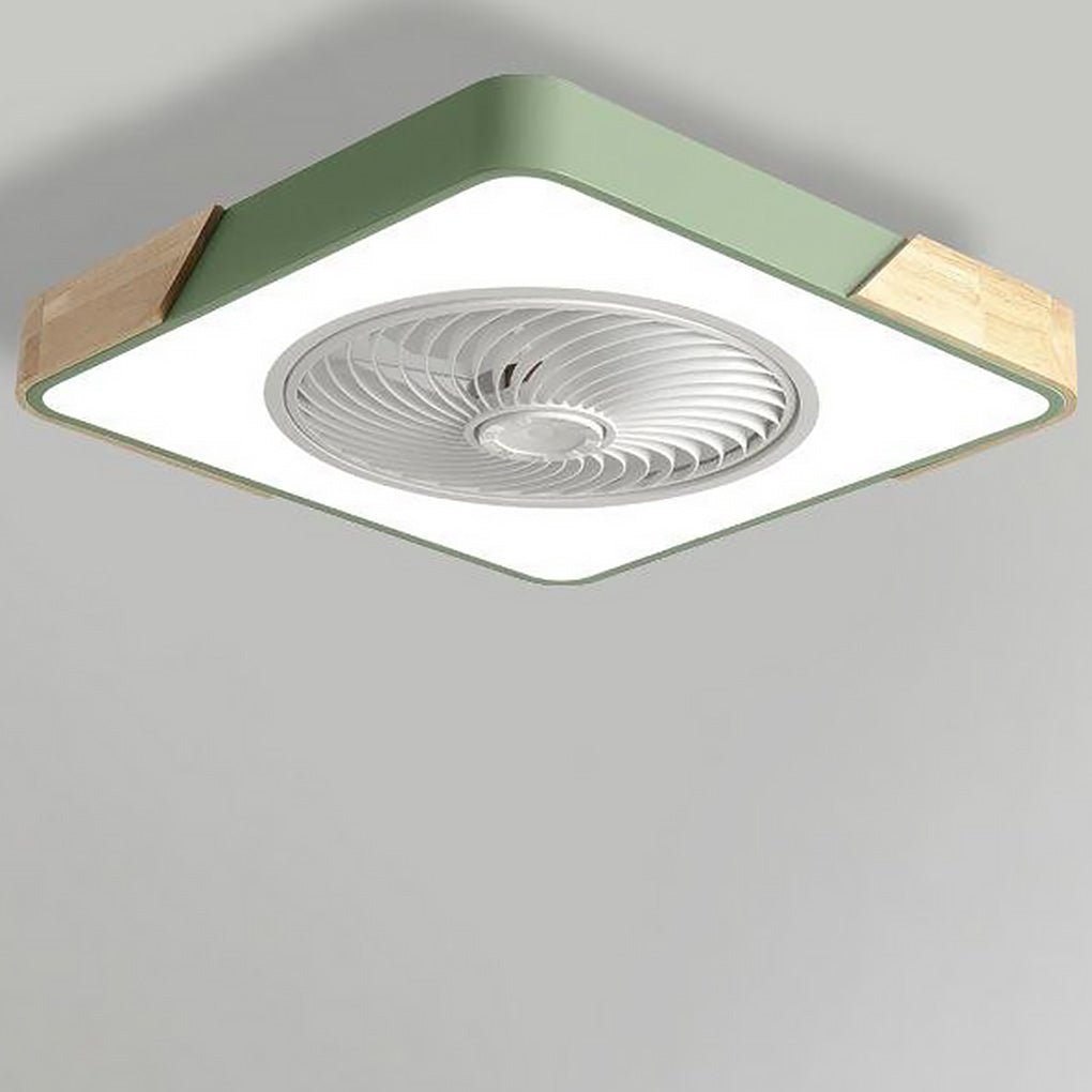 Modern Wood LED Ceiling Light with Fan 1-Light