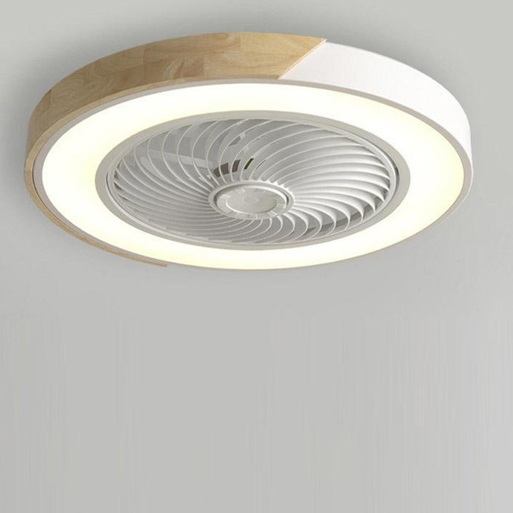 Modern Wood LED Ceiling Light with Fan 1-Light