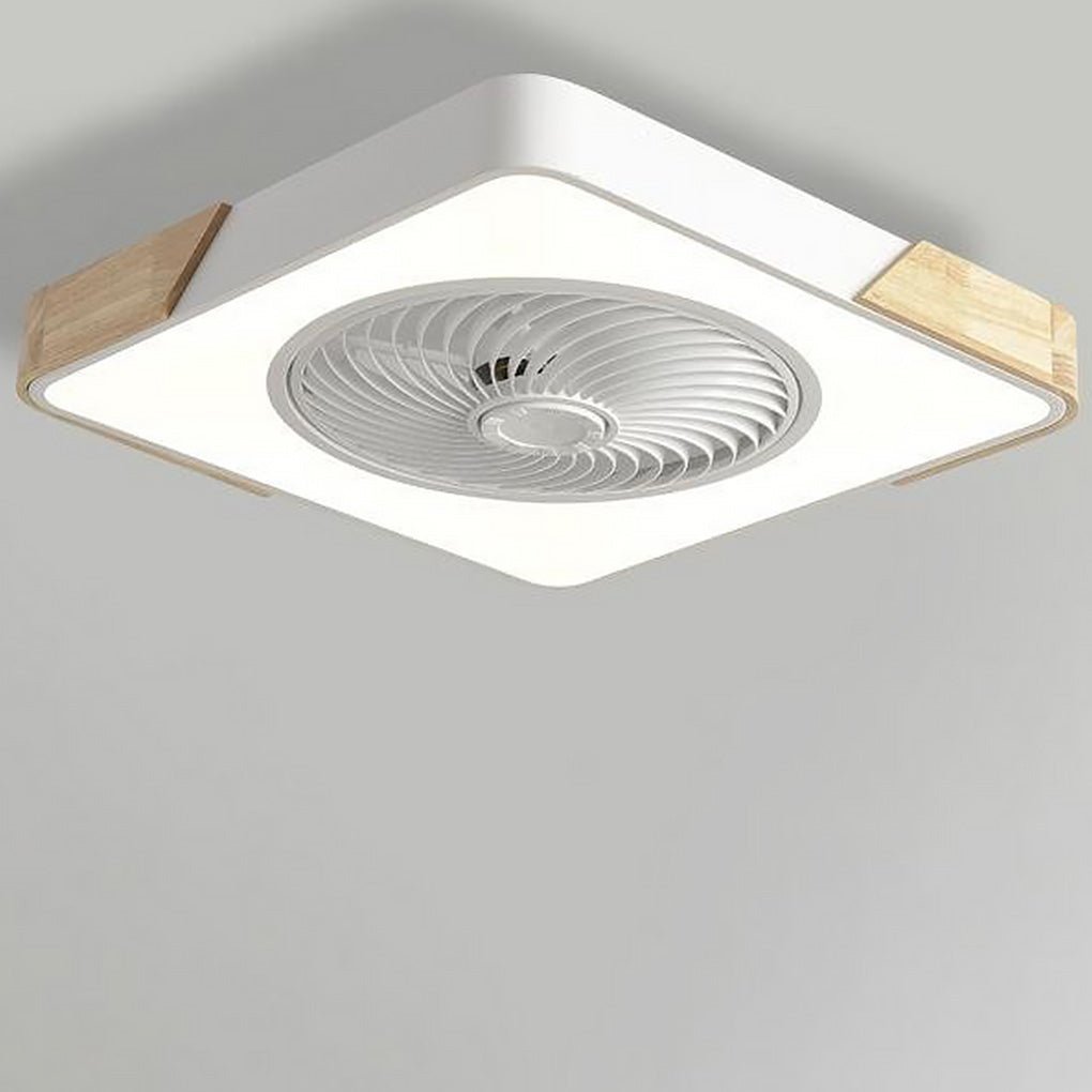 Modern Wood LED Ceiling Light with Fan 1-Light