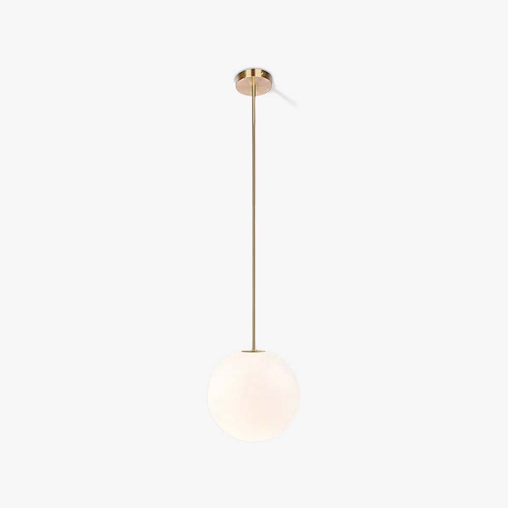 Lámpara colgante minimalista de globo de vidrio y latón 1 luz