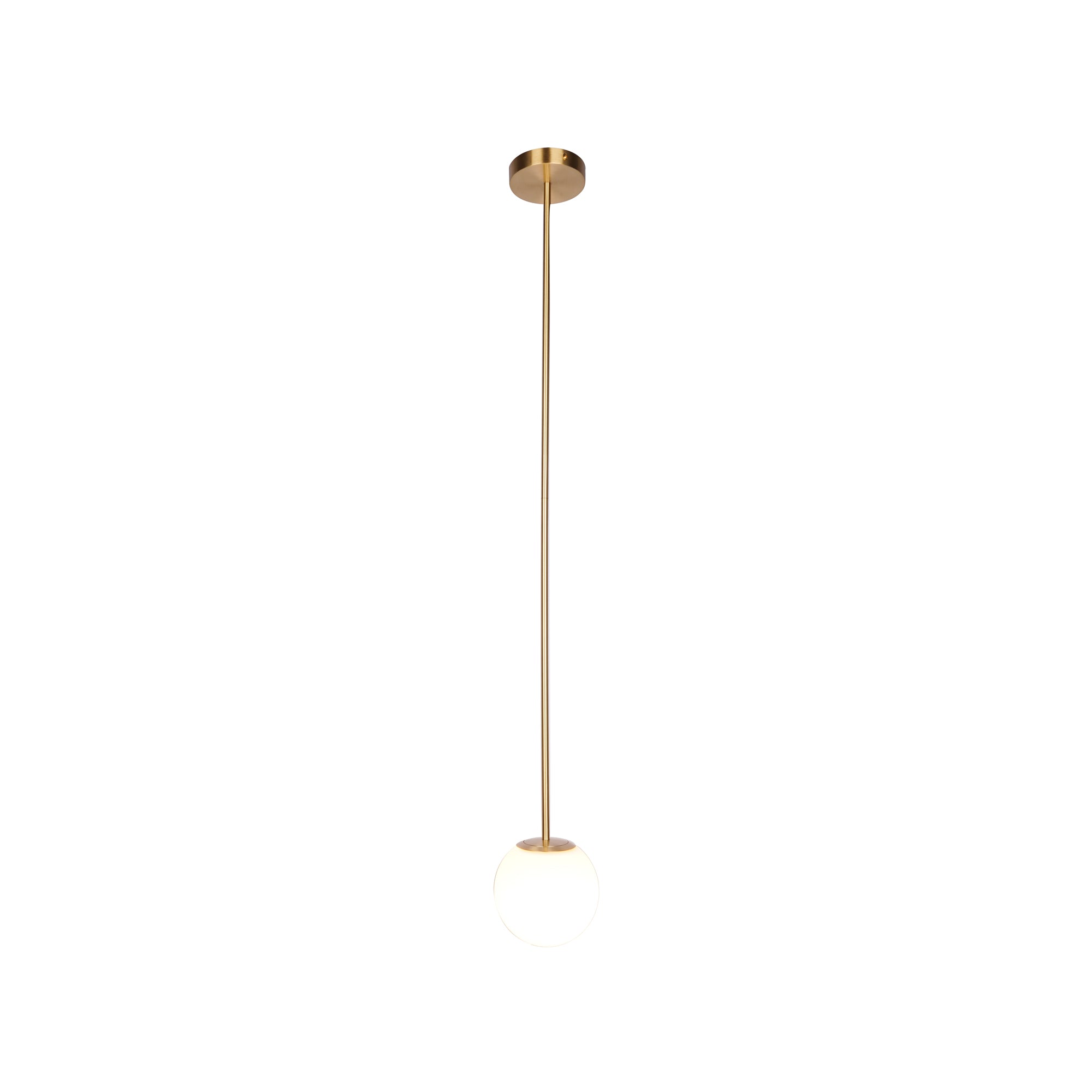 Lámpara colgante minimalista de globo de vidrio y latón 1 luz