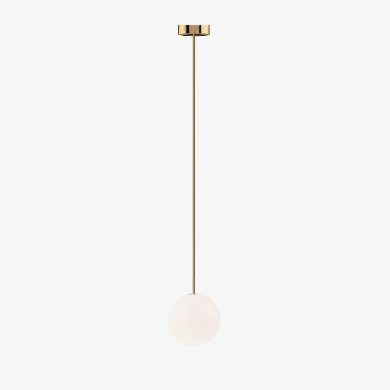 Lámpara colgante minimalista de globo de vidrio y latón 1 luz