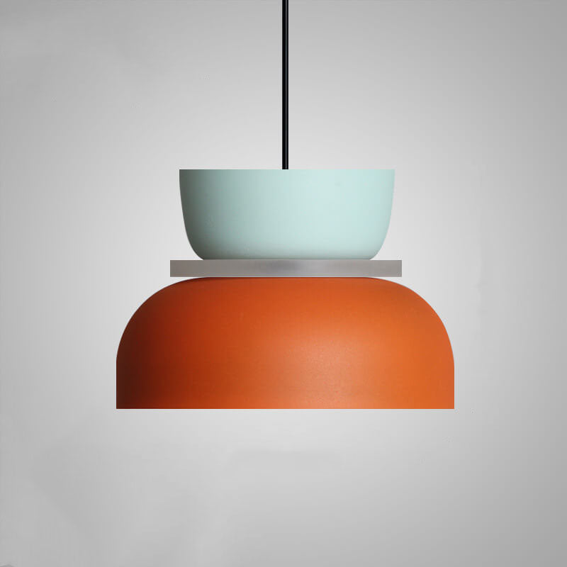 Lámpara colgante LED con cúpula bicolor de aleación de zinc nórdica de 1 luz