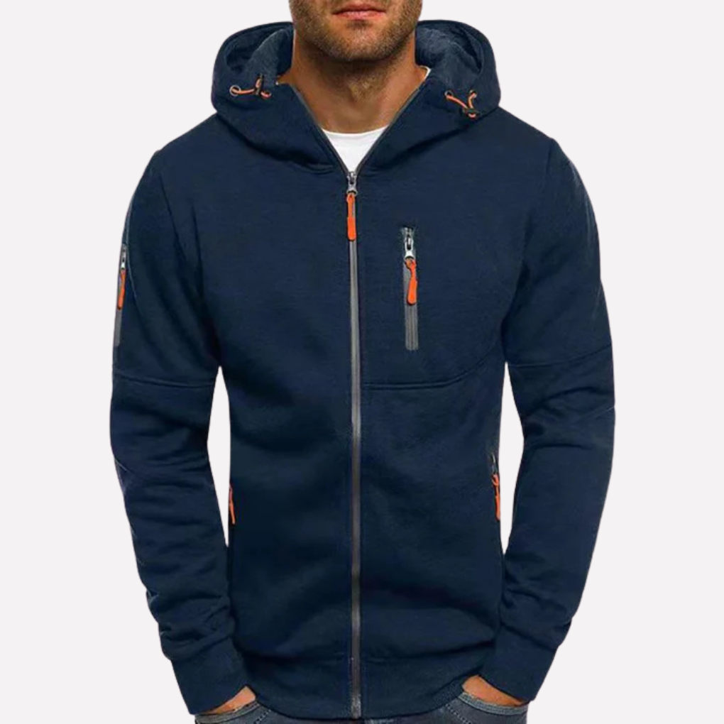 Elegant Hooded Sweatshirt Jacket