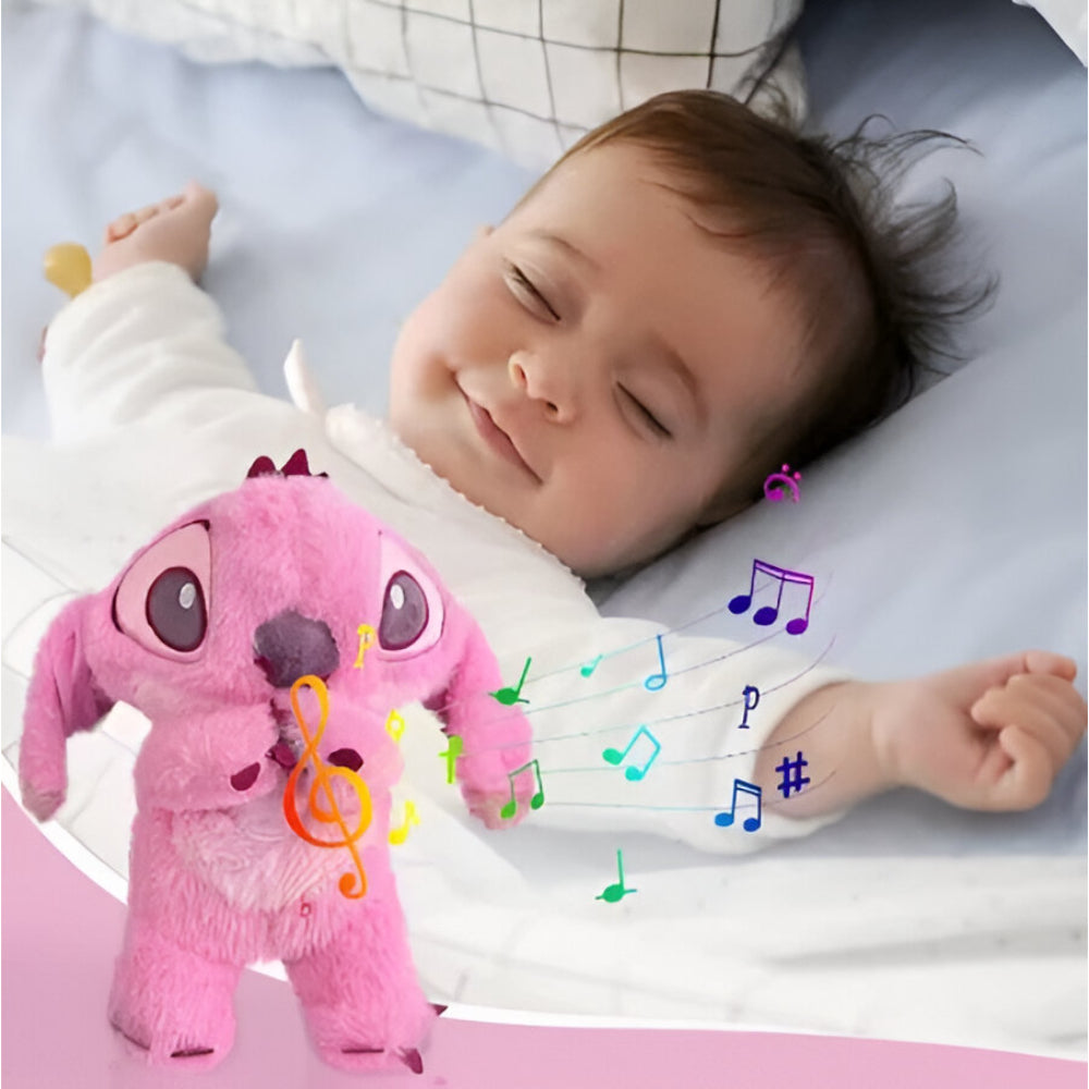 Juguete de peluche para niños con luz calmante y respiración para dormir
