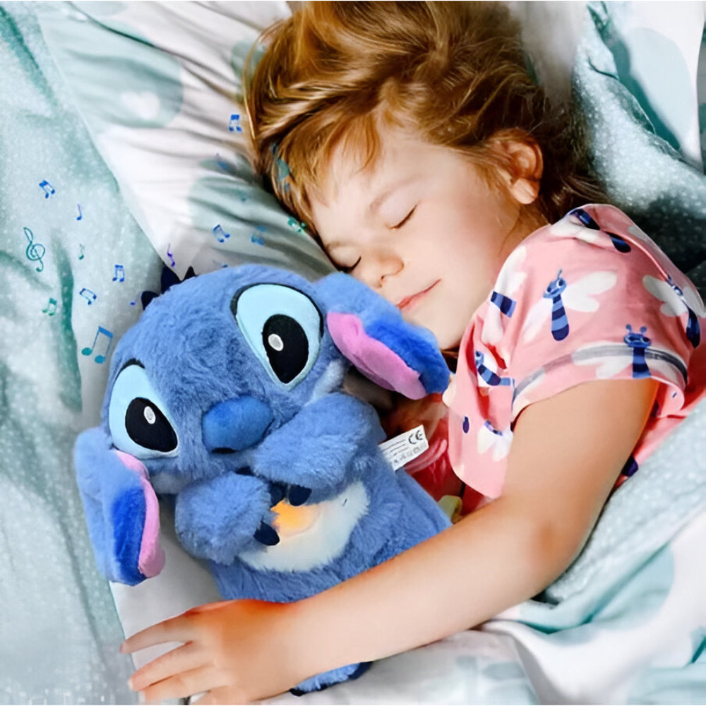 Juguete de peluche para niños con luz calmante y respiración para dormir