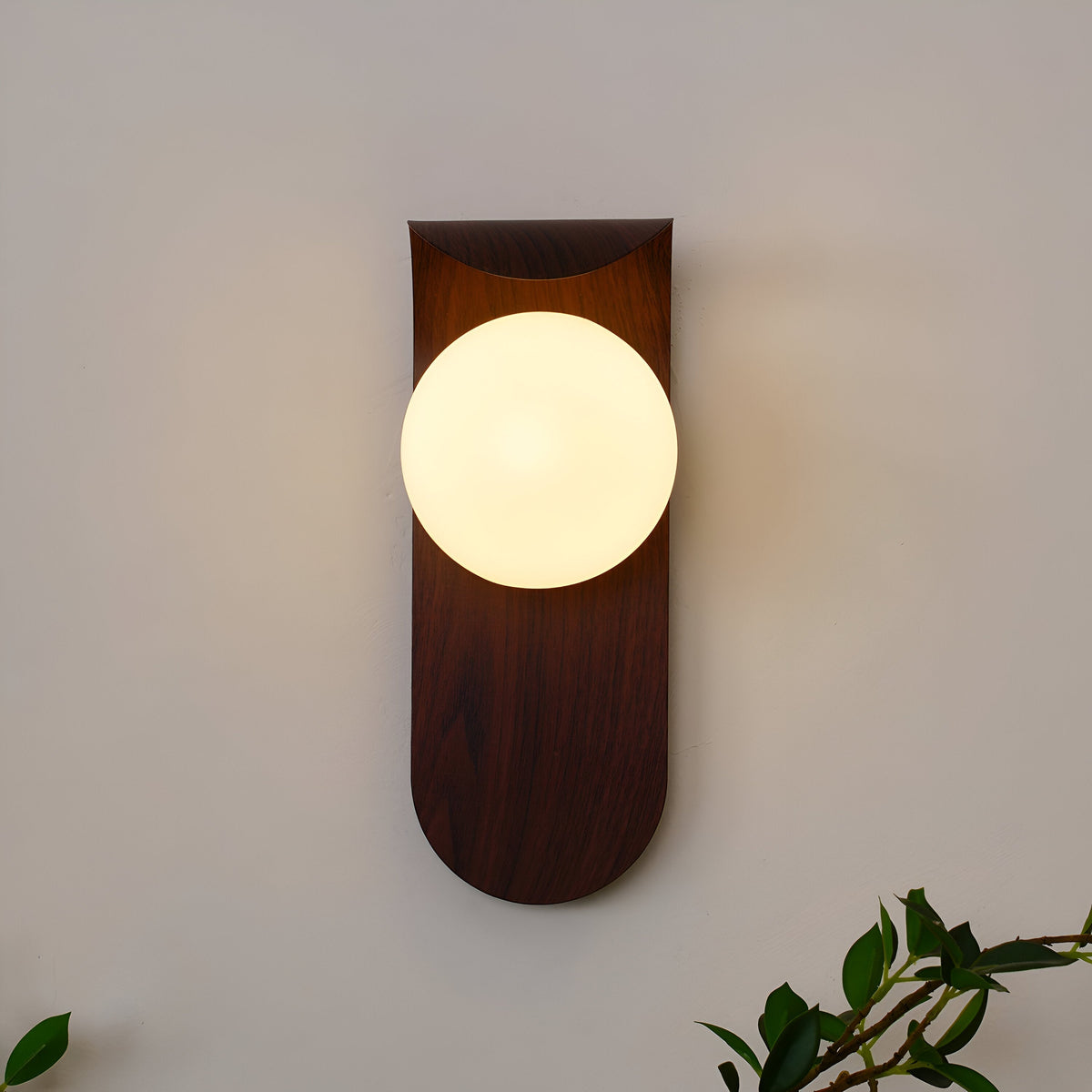 Nordische Holz-Kugel LED-Wandleuchte 1-flammig