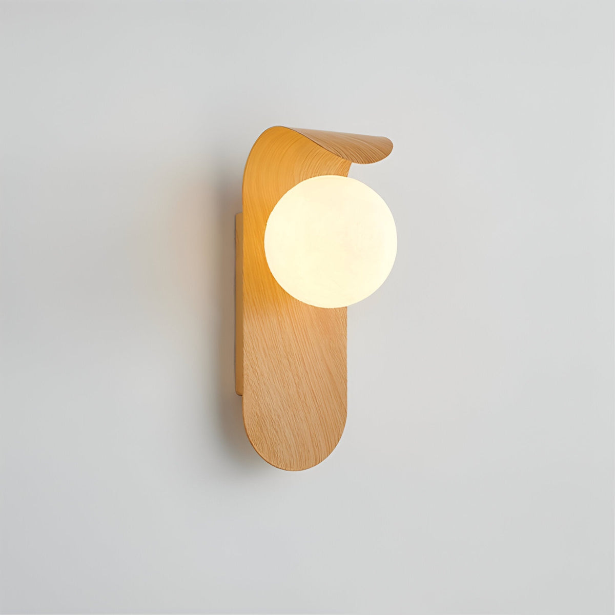 Nordische Holz-Kugel LED-Wandleuchte 1-flammig