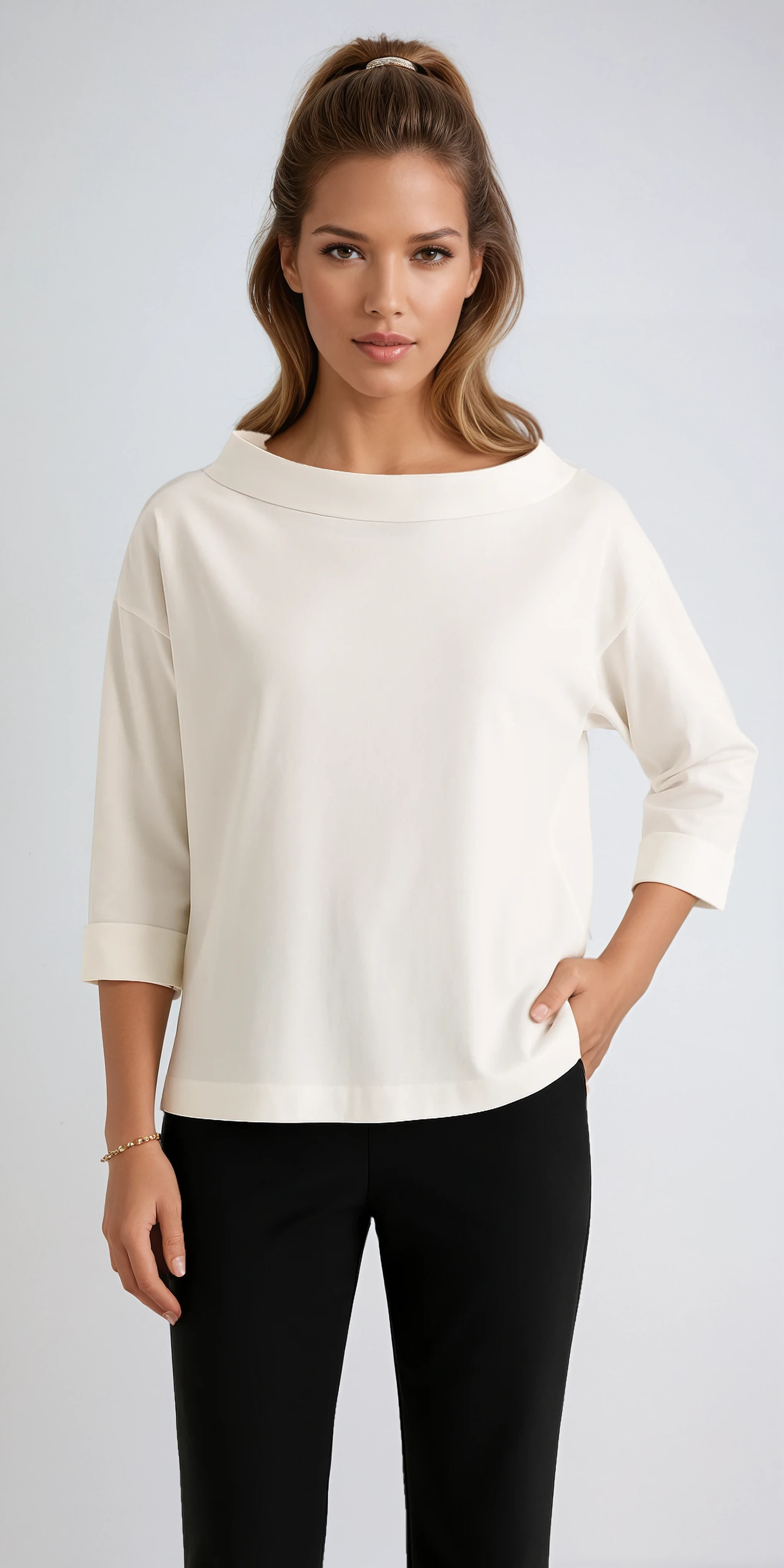 Elegant MINIMAL | RELAXED BOAT NECK TOP