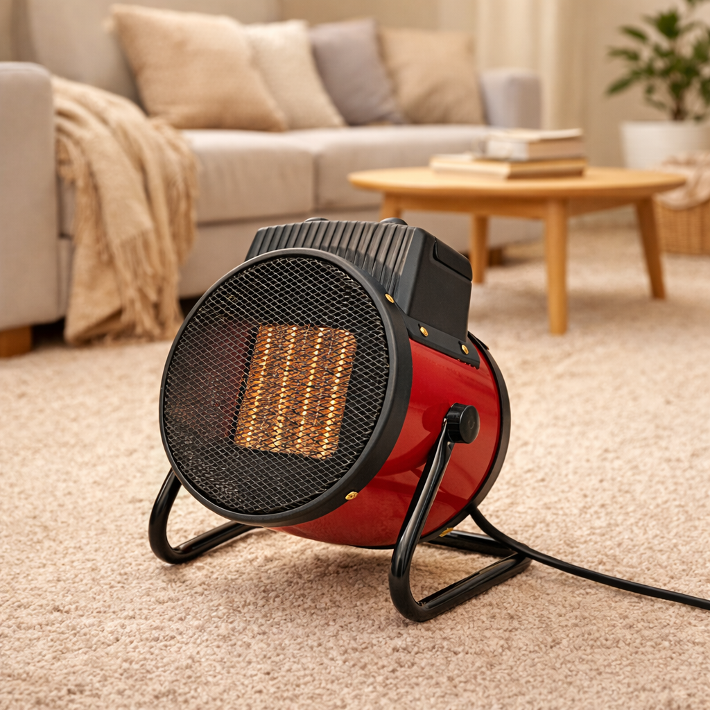 3000W Portable Electric Space Heater with Thermostat Fan & Tip-Over Safety Heat