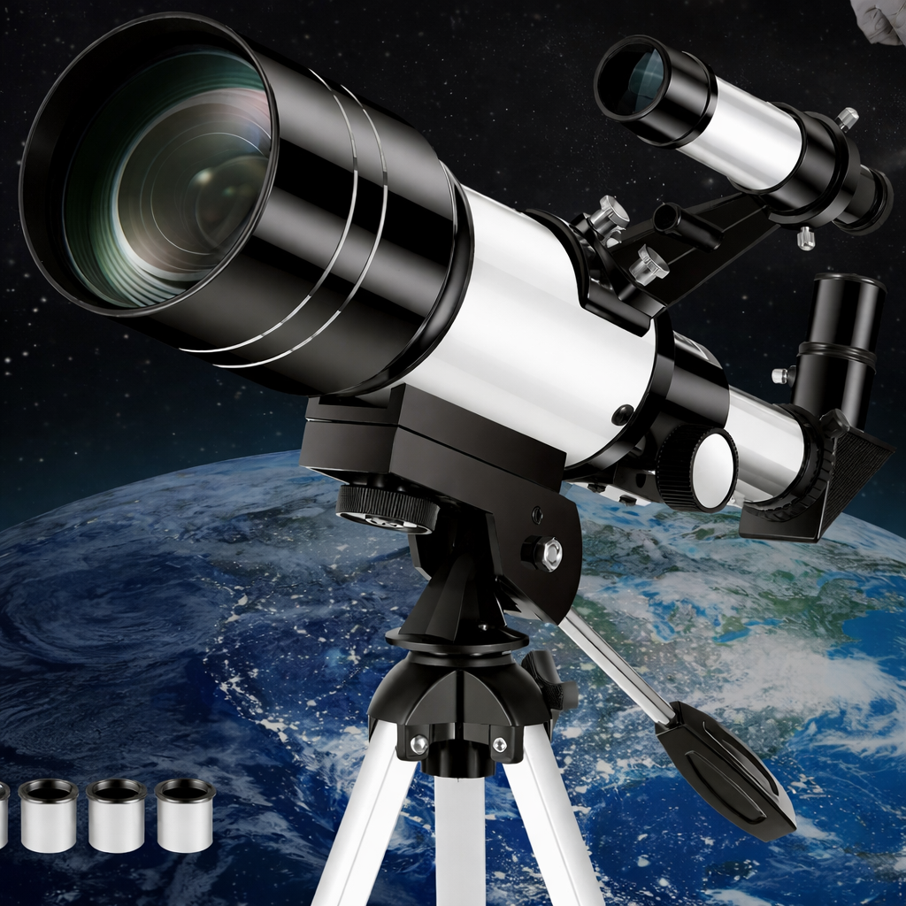 Professionelt Astronomisk Teleskop 150X Zoom F30070 HD Måneobservation Begynder Stjernekigger