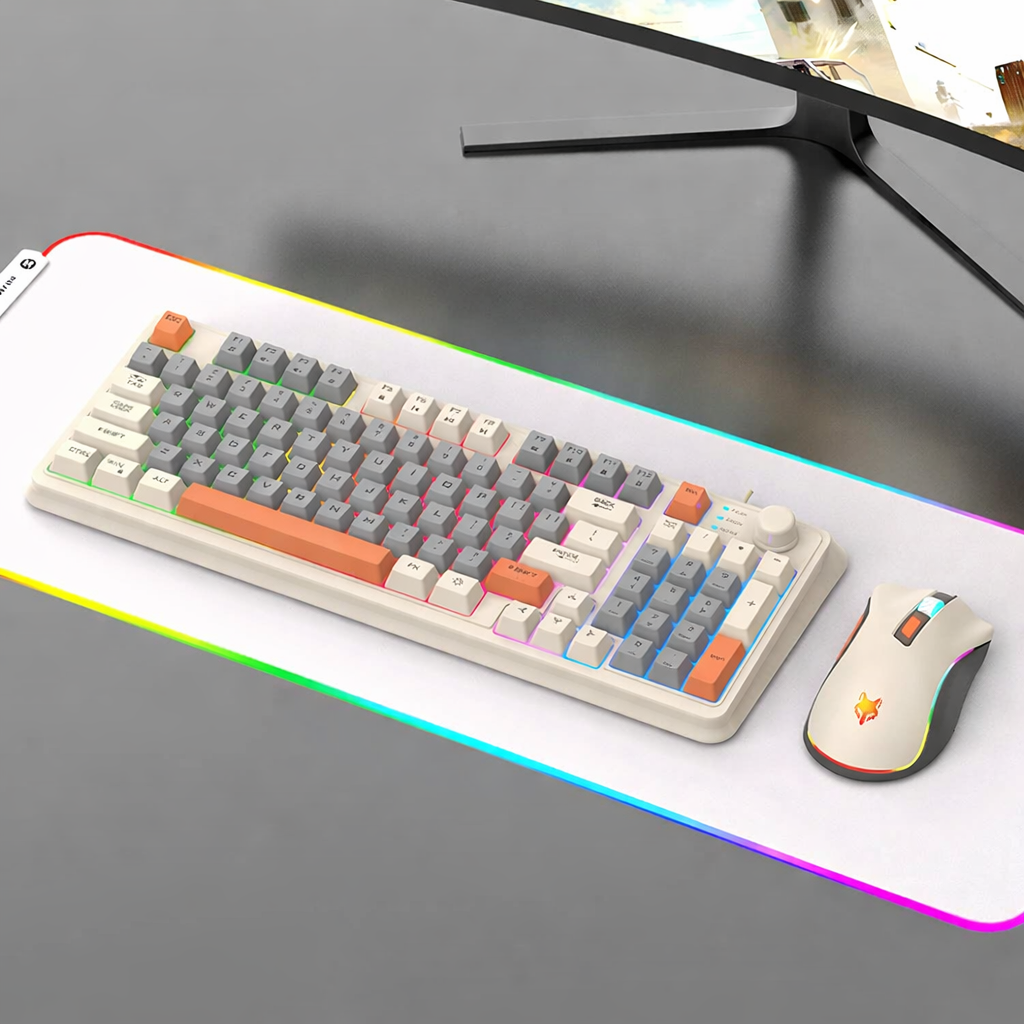 60% Wired Gaming Keyboard – 61-Key Compact RGB Backlight Waterproof for PC & Mac