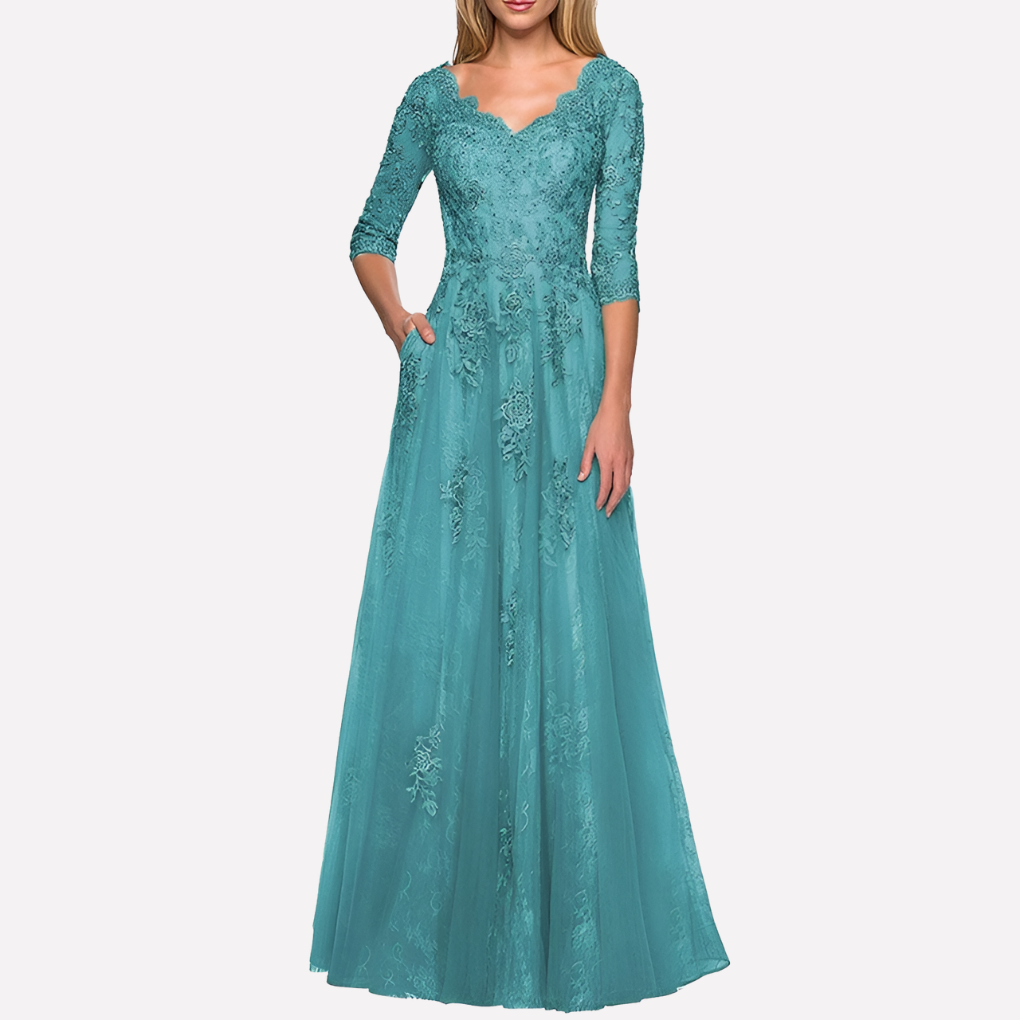 Elegant kjole med A-form og tidløs rund hals