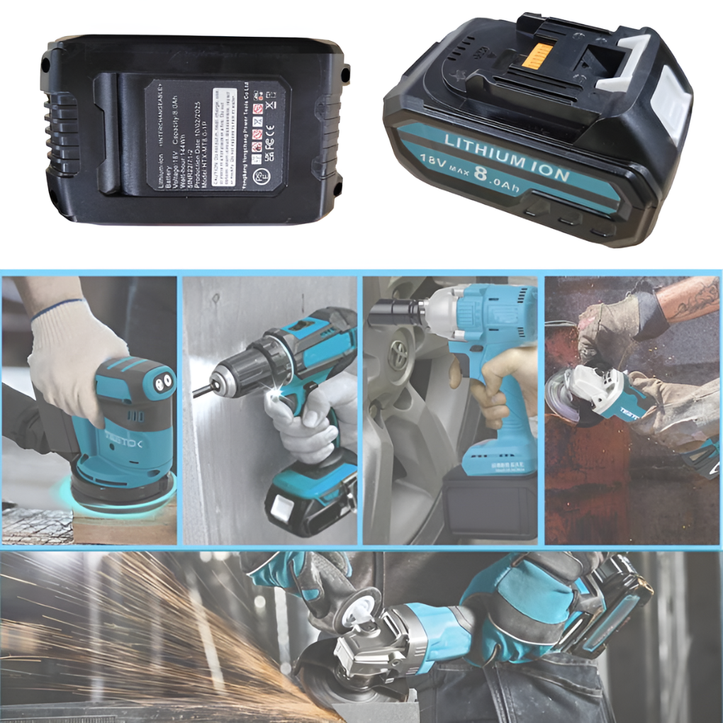 2 baterías de repuesto de 8.0Ah 18V + cargador