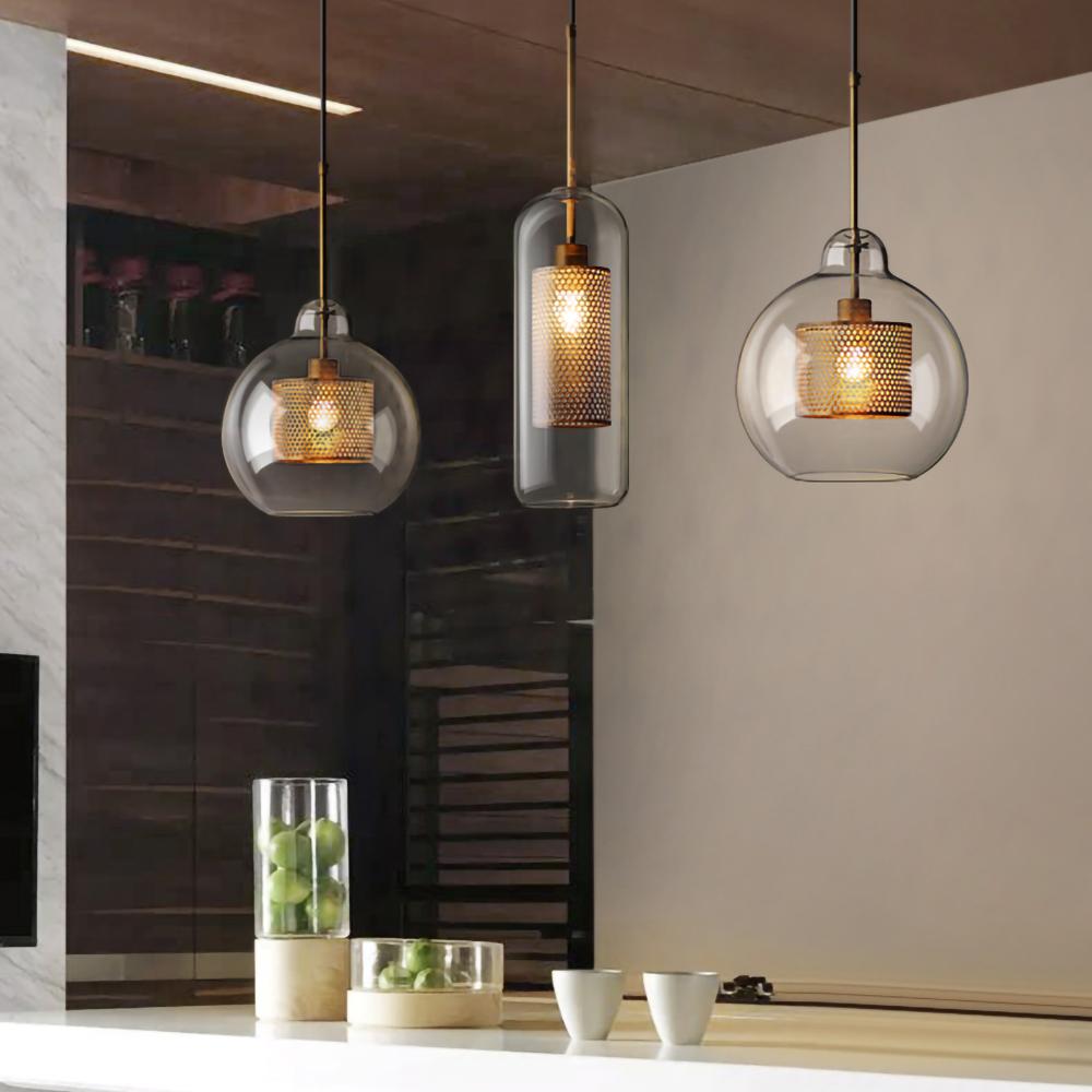 Moderner Kapsel-perforierter Glas-Pendelleuchter 1-Flammig