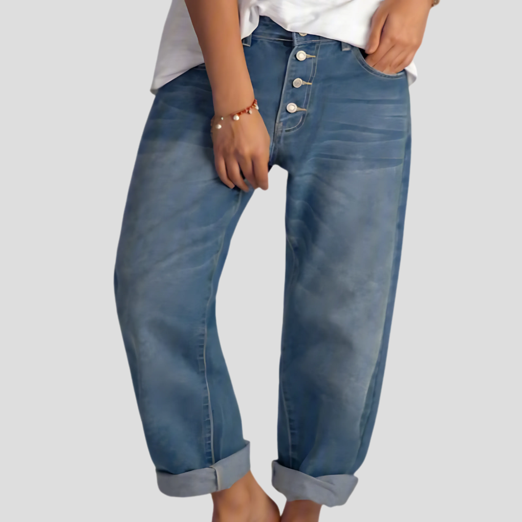 Dame jeans med vide ben