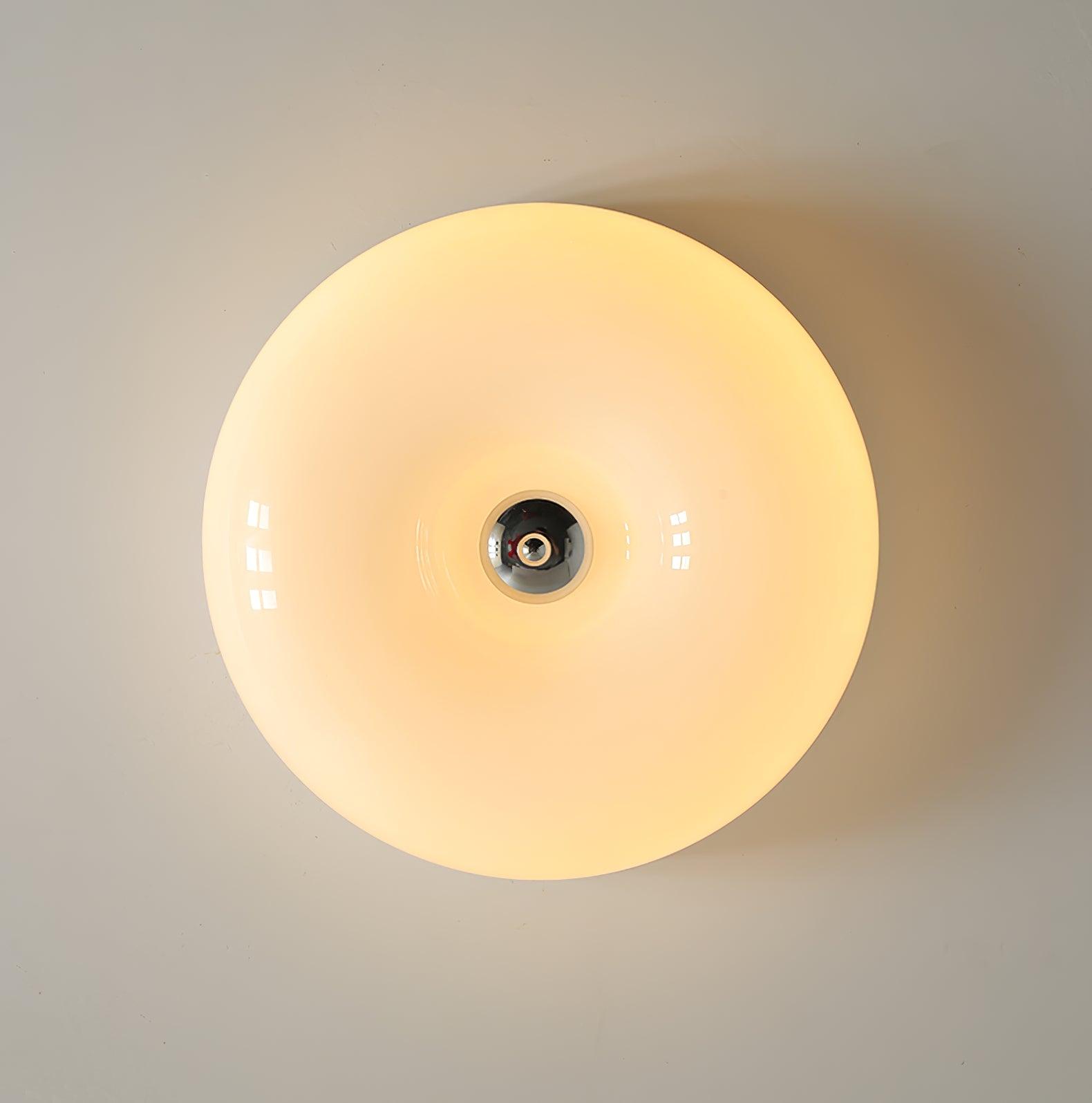 Modern Cream Donut Glass Flush Mount Ceiling Light 1-Light