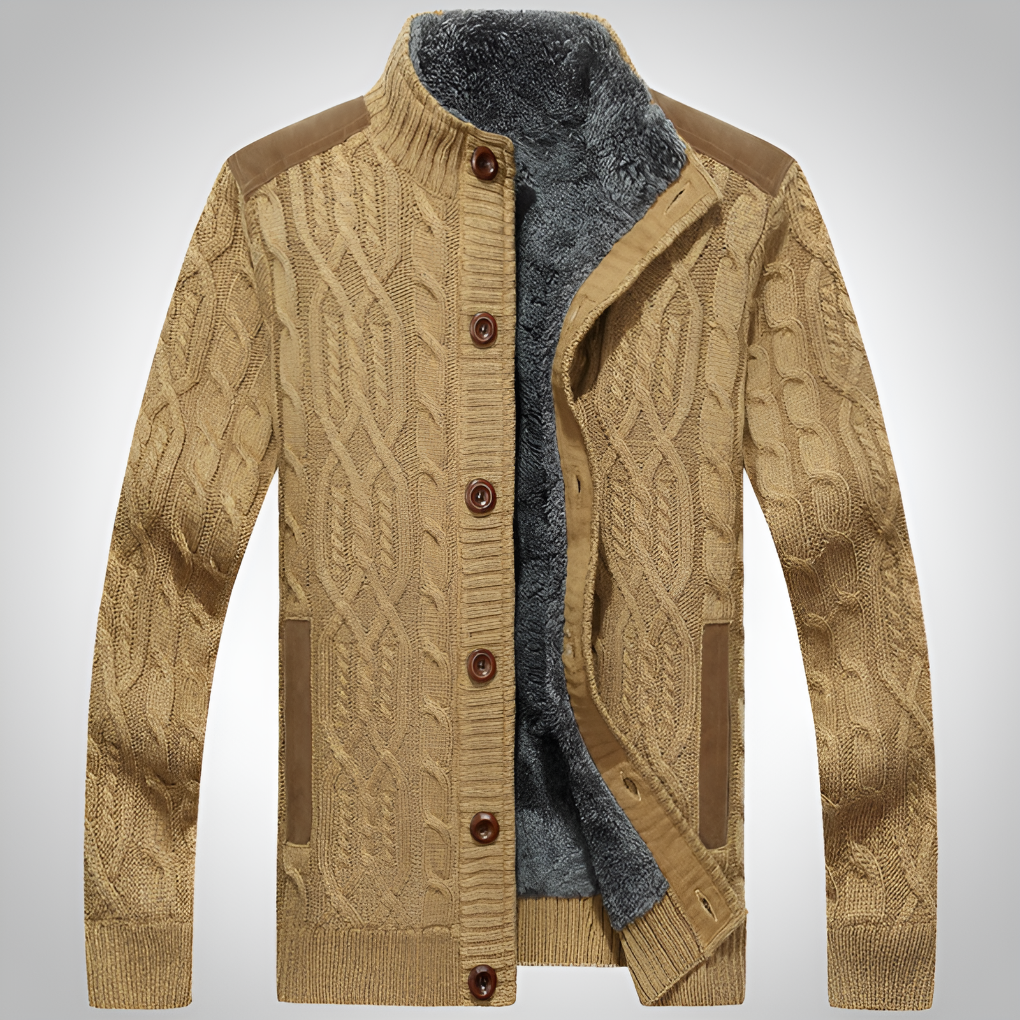 Chaqueta de punto para hombre – Forrada de felpa para mayor calidez