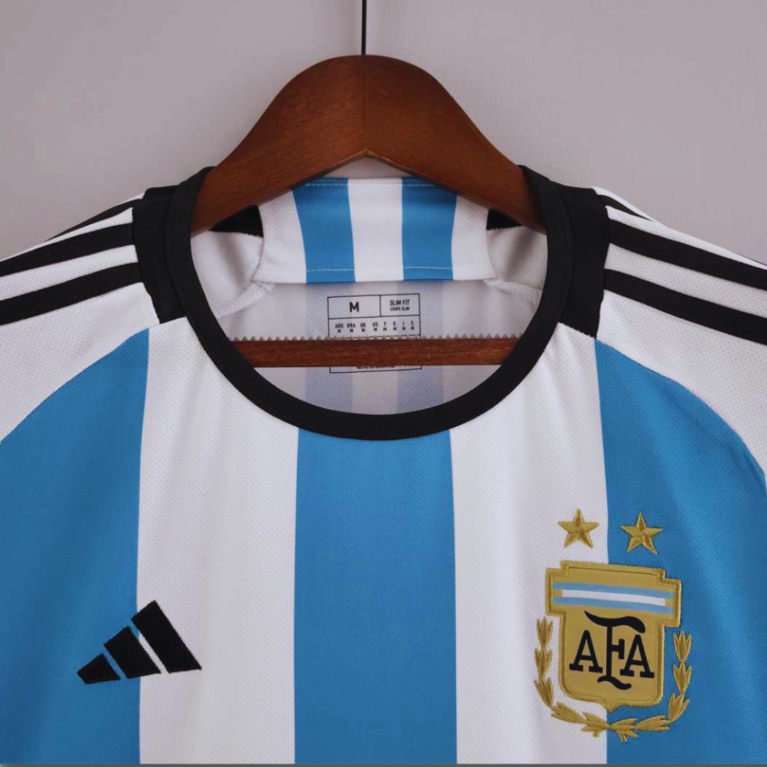 Camiseta de local de Argentina Ganadores Copa Mundial 2022