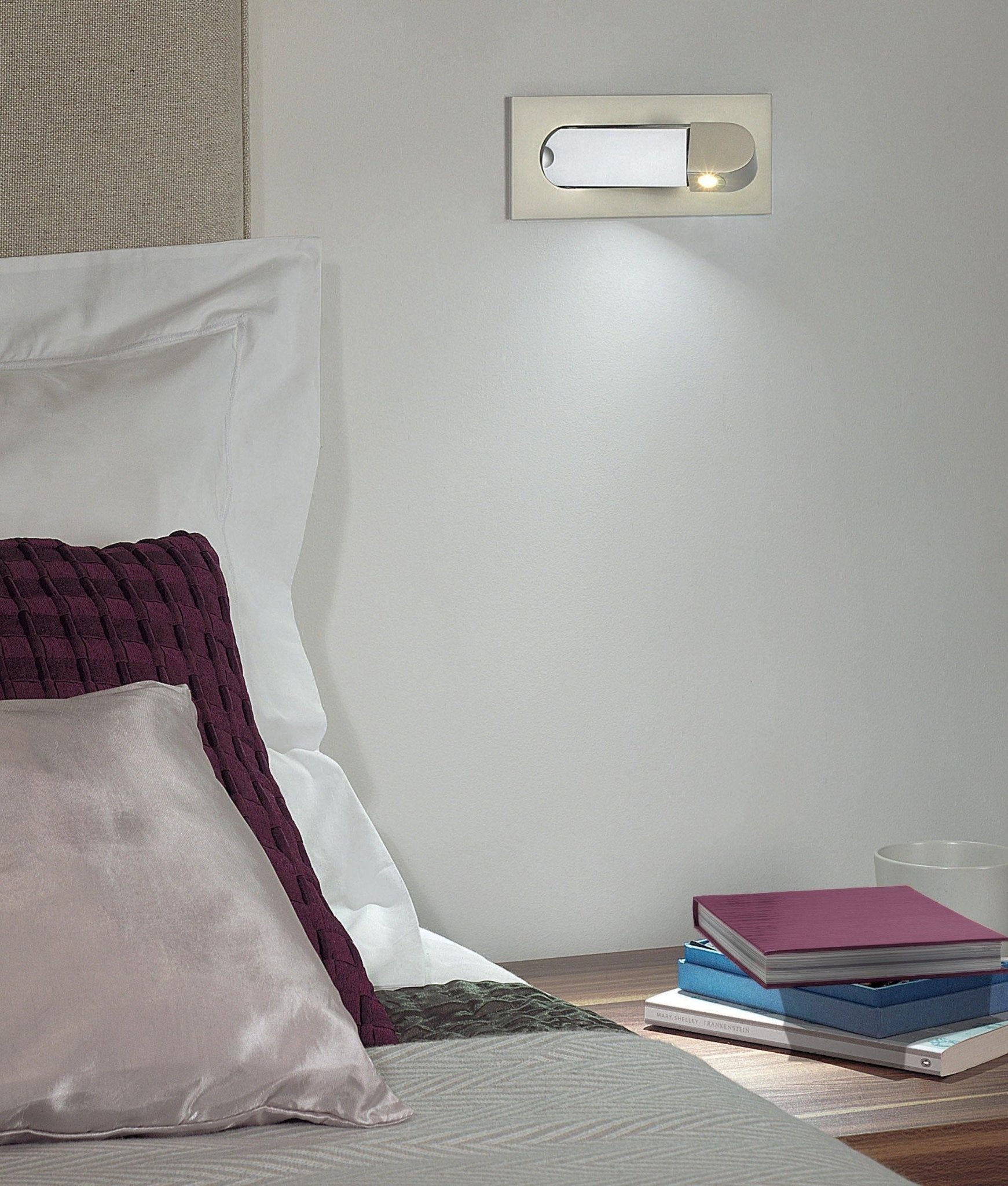 Aplique de pared LED rectangular empotrado ajustable moderno 1 luz