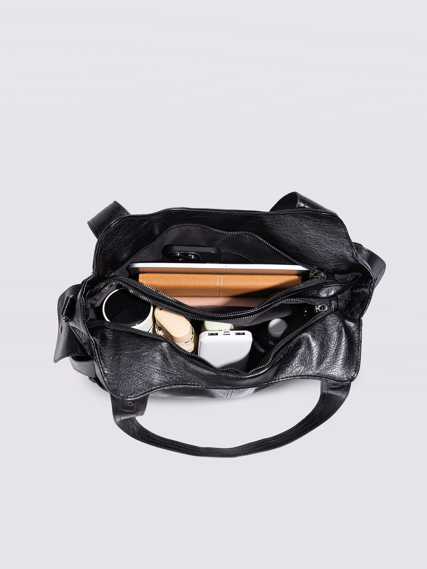 ELEGANCIA DIARIA | BOLSO TOTE DE CUERO NEGRO
