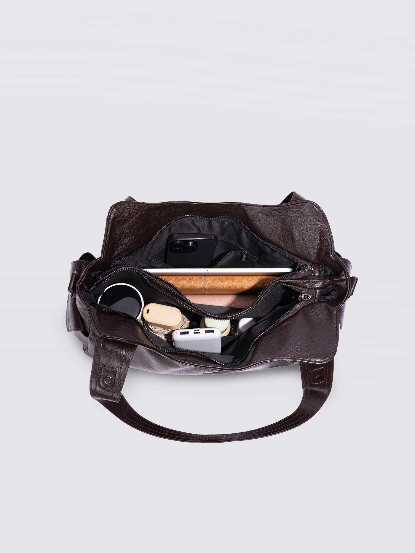 ELEGANCIA DIARIA | BOLSO TOTE DE CUERO NEGRO