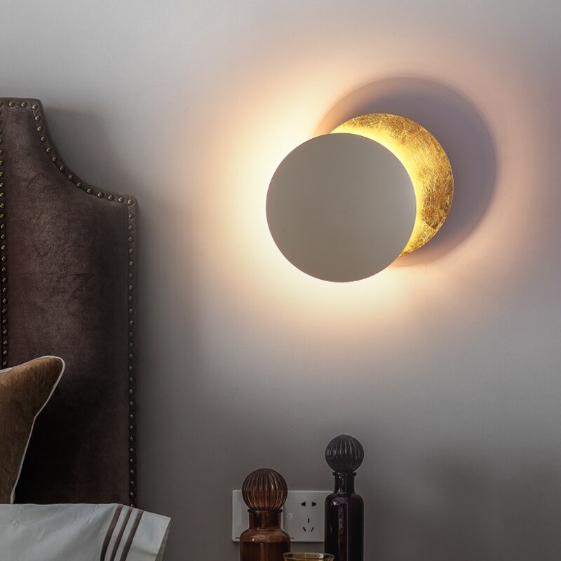 Moderne runde LED-Wandleuchte, 1-flammig