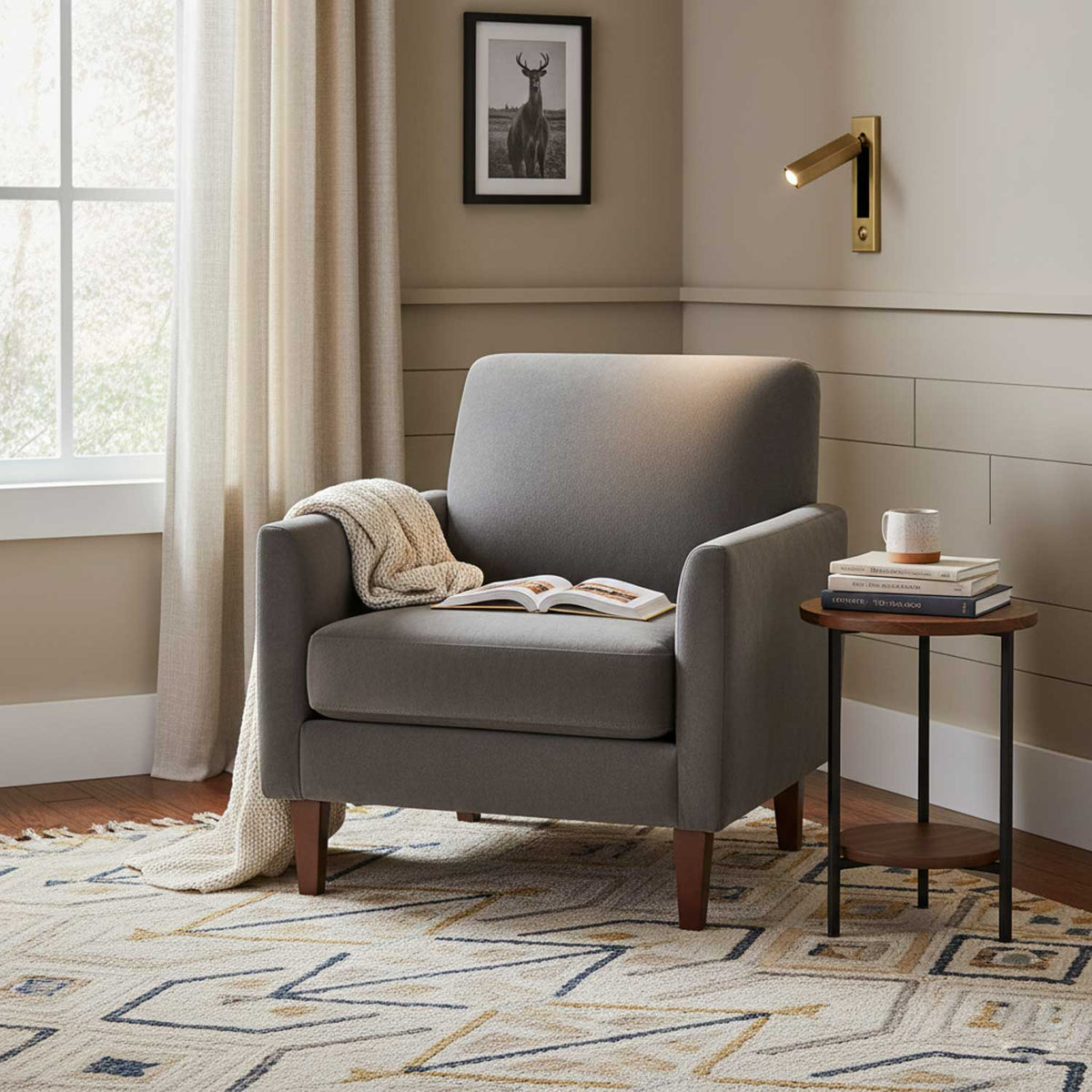 Aplique de pared moderno minimalista empotrado de aluminio con LED 1 luz