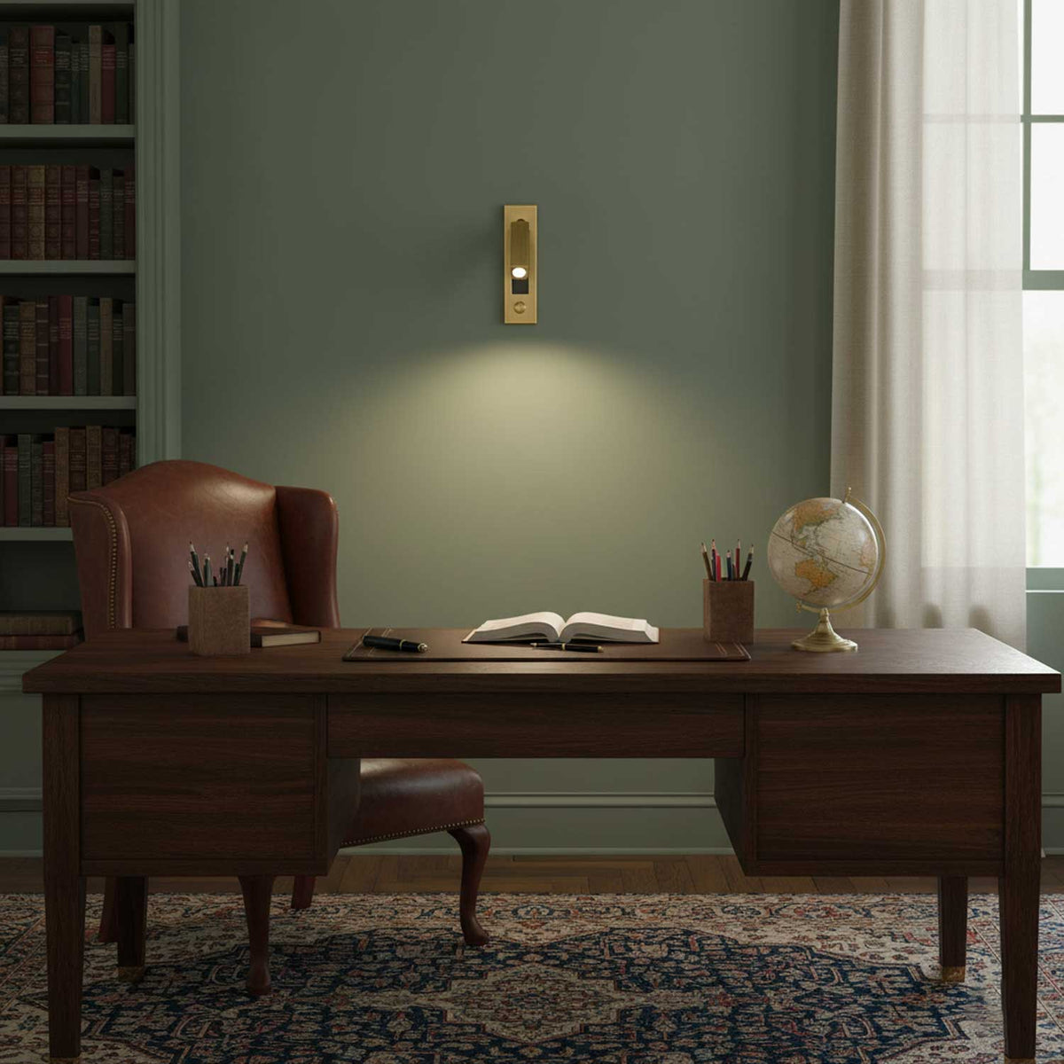Aplique de pared moderno minimalista empotrado de aluminio con LED 1 luz