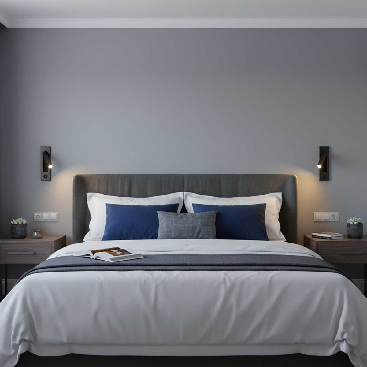 Aplique de pared moderno minimalista empotrado de aluminio con LED 1 luz