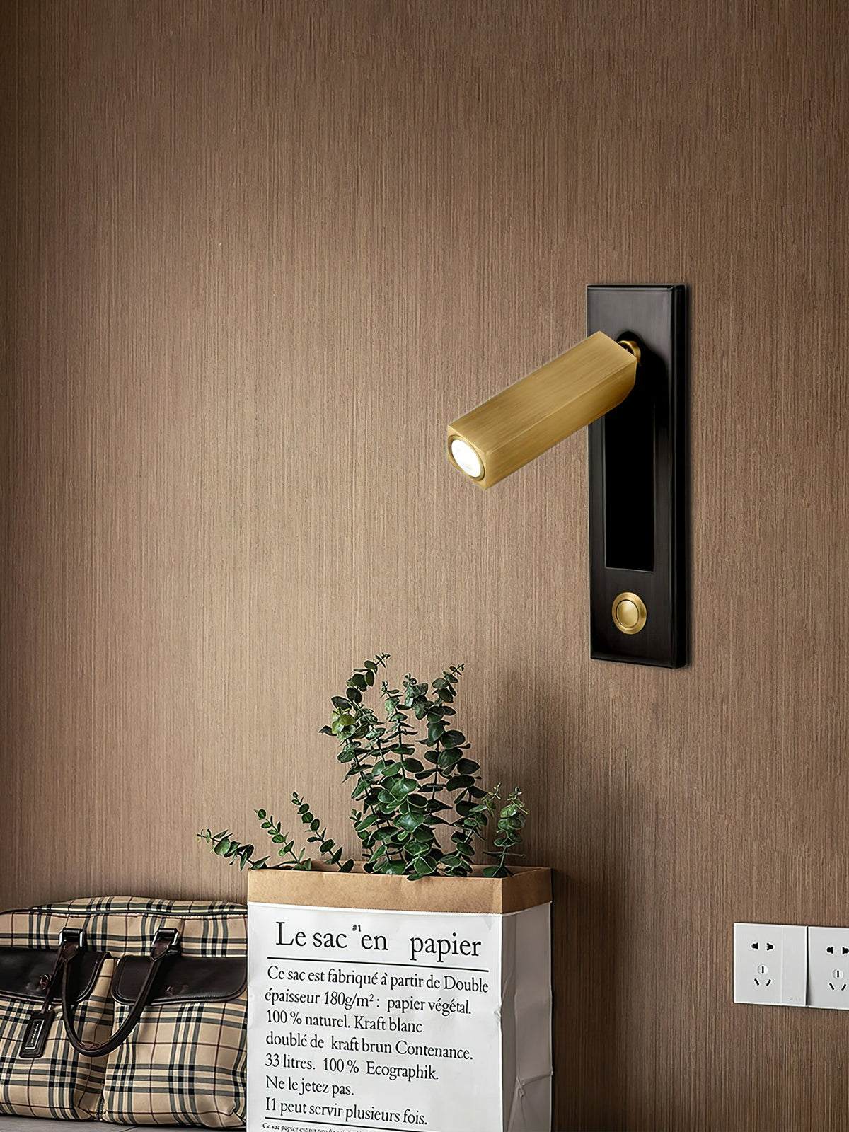 Aplique de pared moderno minimalista empotrado de aluminio con LED 1 luz