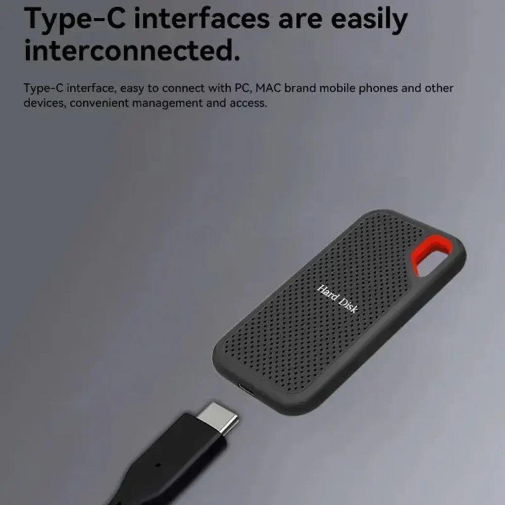 External Hard Drive Portable Metal High Speed Data Storage Drive