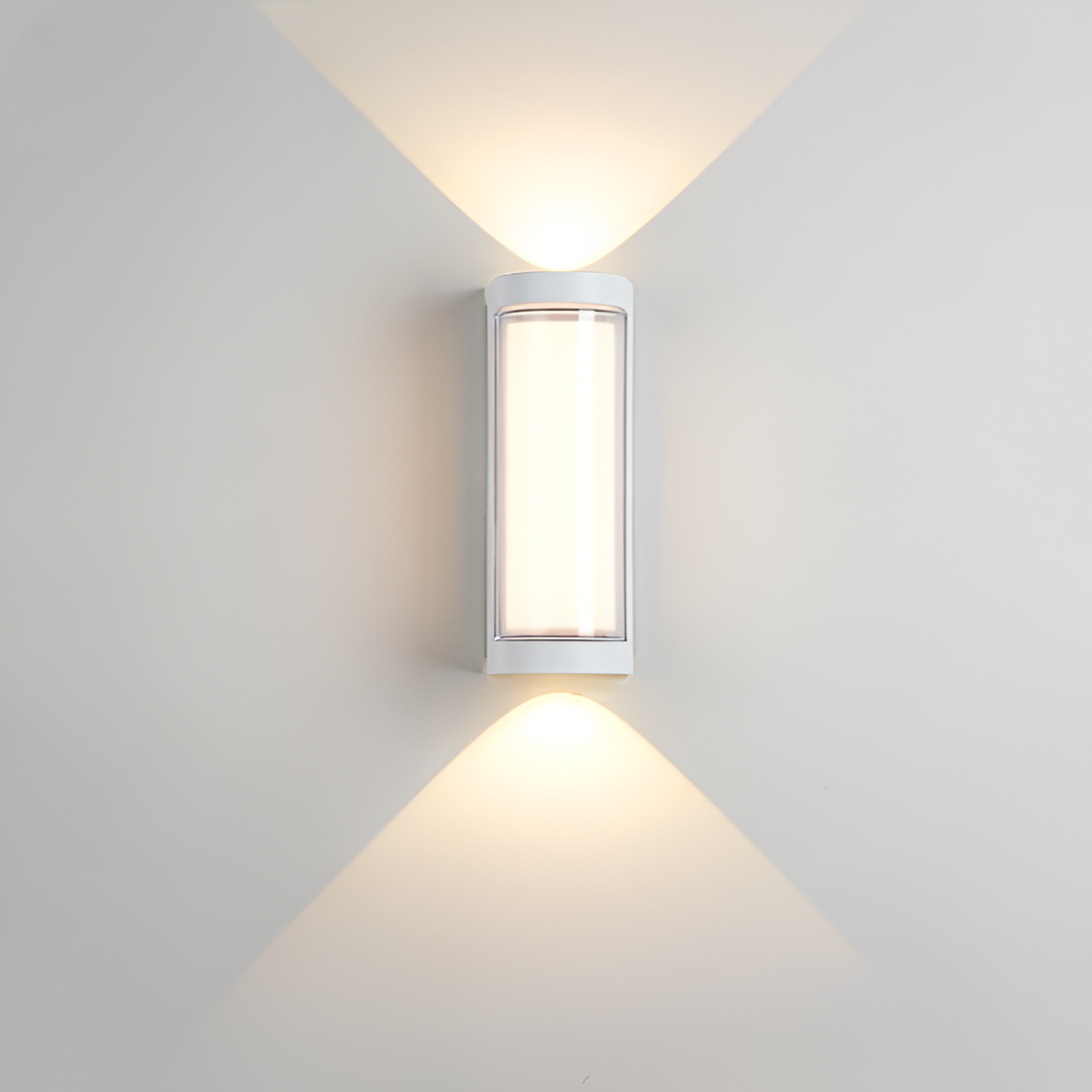 Nordische minimalistische Acryl rechteckige Außenwandleuchte LED Up-Down