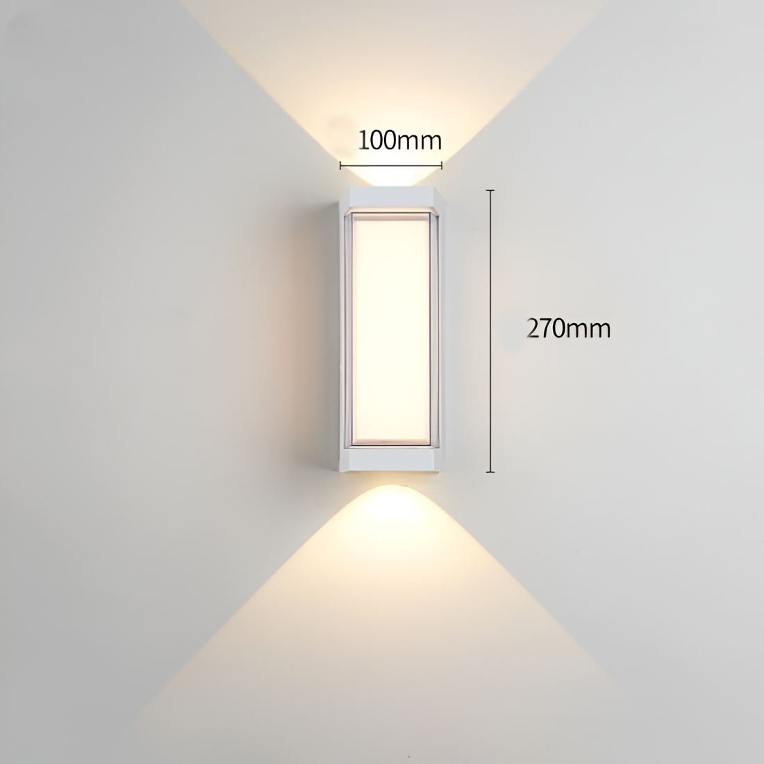 Nordische minimalistische Acryl rechteckige Außenwandleuchte LED Up-Down