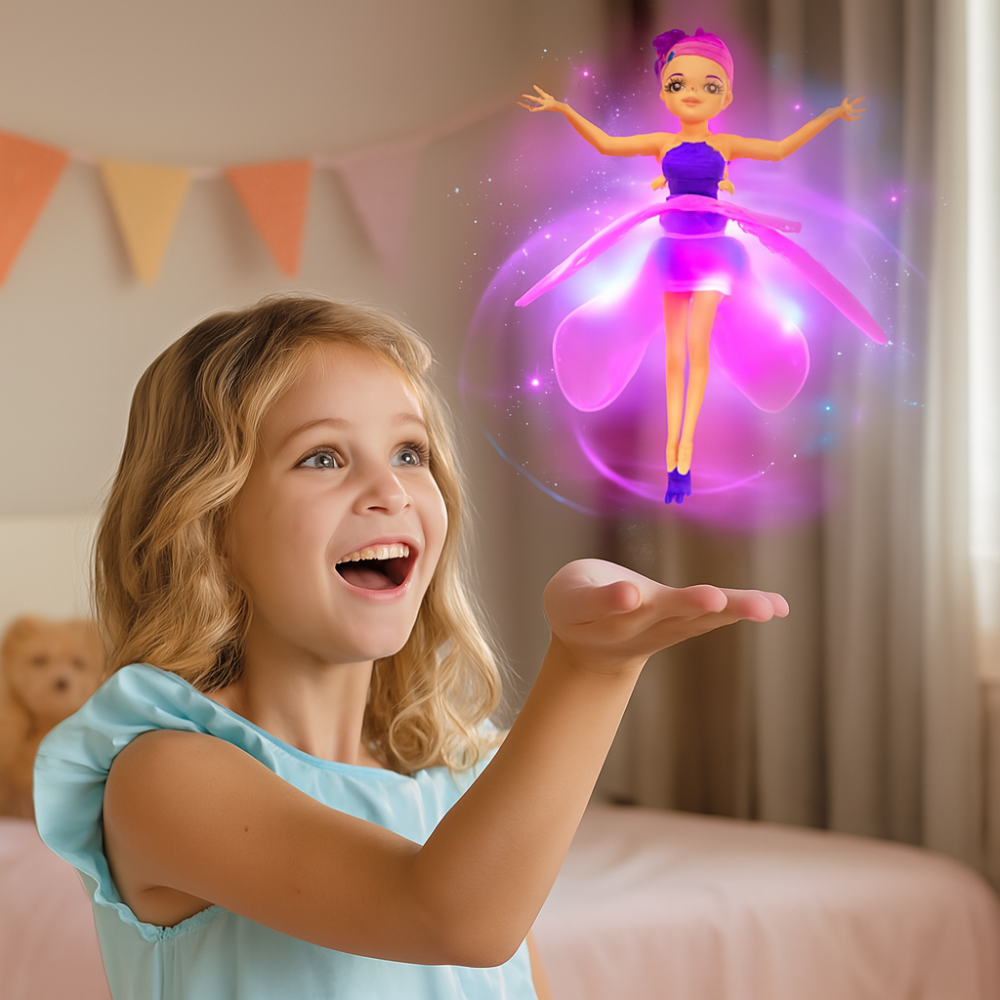 Vliegende fee prinses speelgoed oplaadbare LED hand sensor voor kinderen