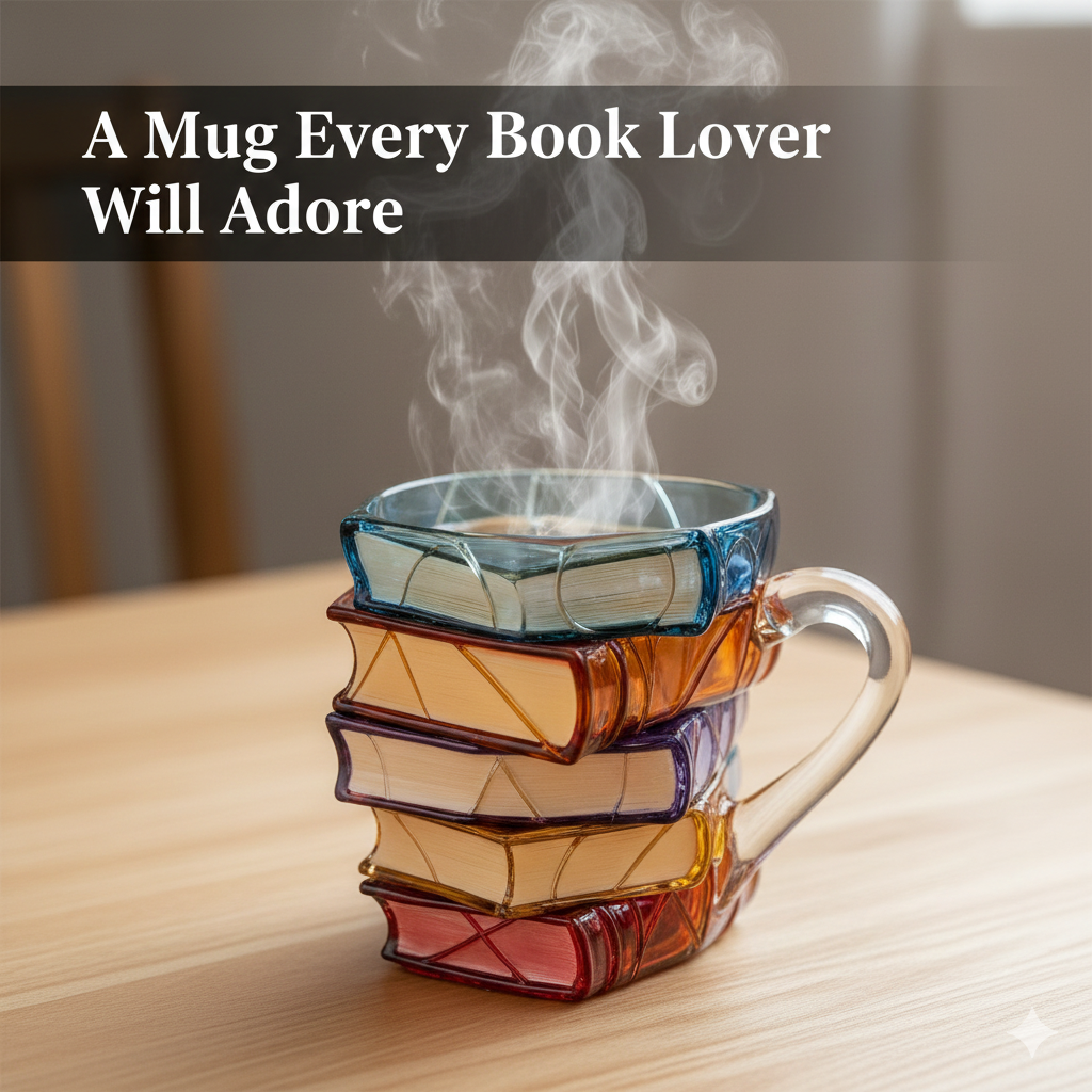 Taza de libro pintada a mano | Creativa taza de café 3D inspirada en novelas