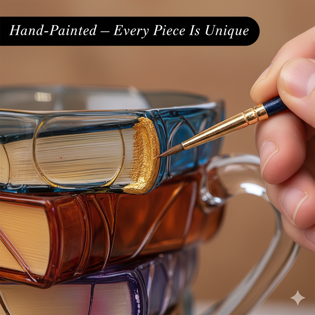 Handbemalte Buch-Tasse | Kreative 3D Roman-inspirierte Kaffeetasse