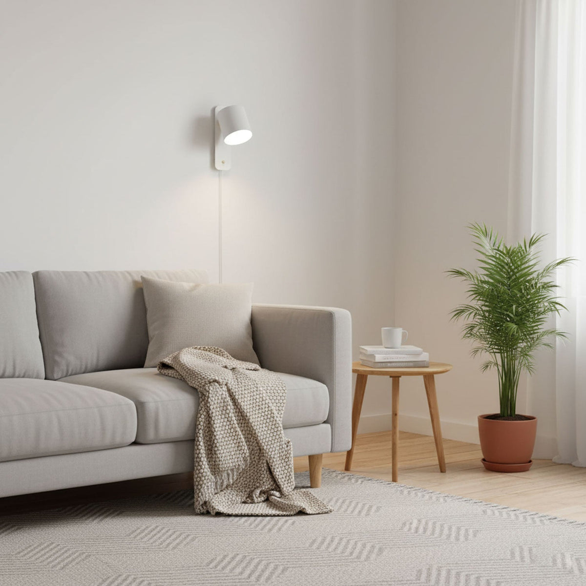 Applique da parete moderna minimalista cilindrica rotante a spina a 1 luce