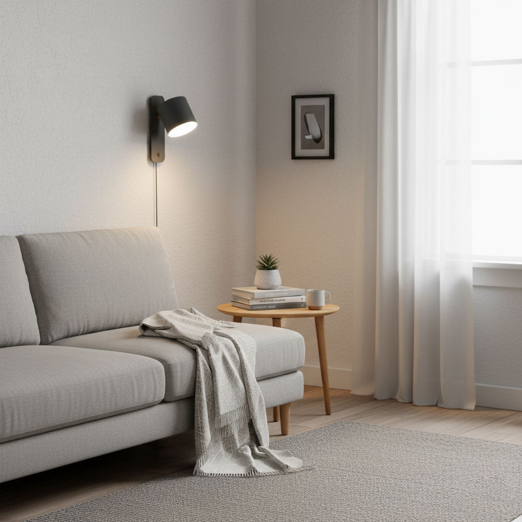 Applique da parete moderna minimalista cilindrica rotante a spina a 1 luce